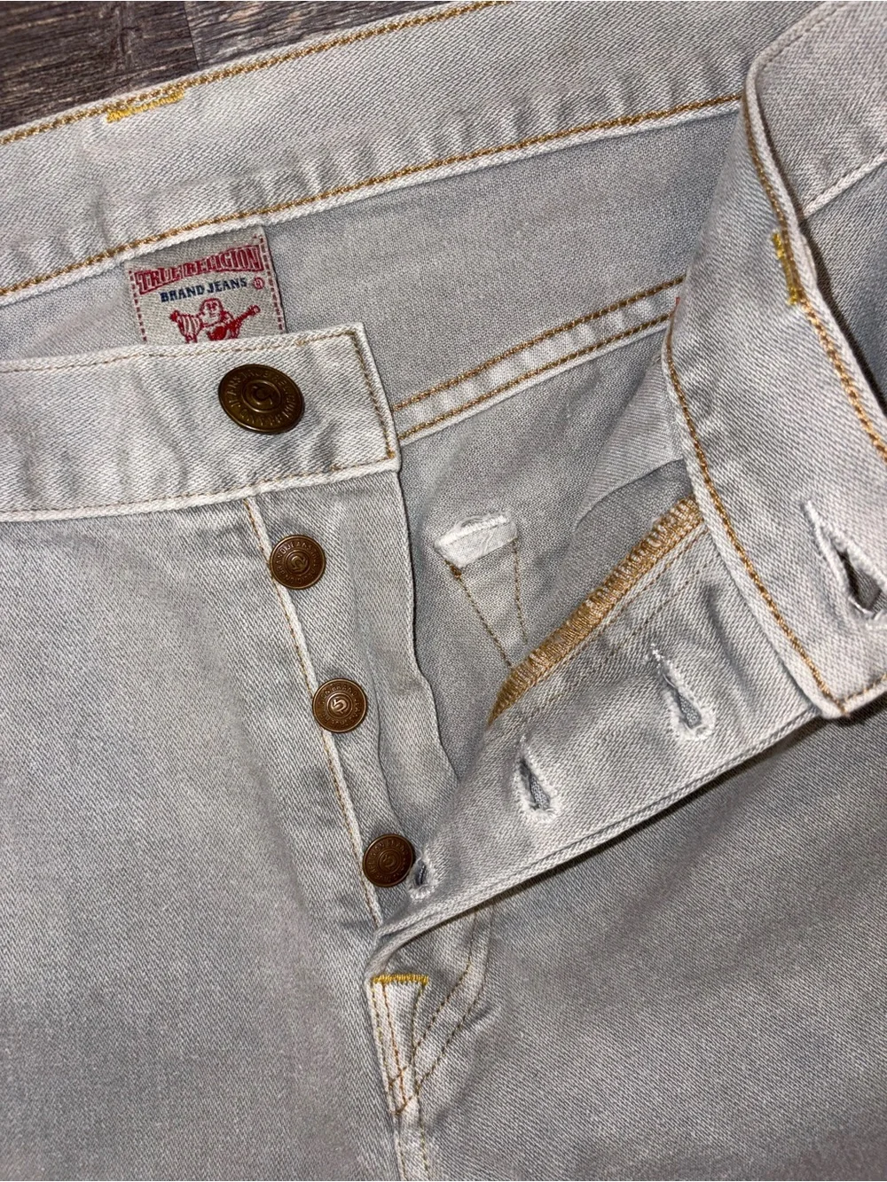 True Religion Jeans Made In USA Light Gray Wash